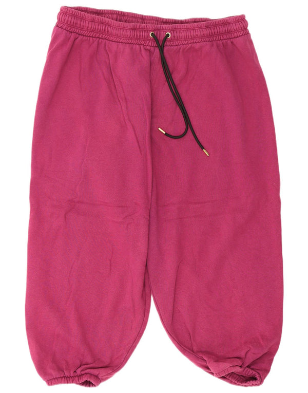 Dkny Womens Crop Tracksuit Trousers Joggers UK 20 2XL Purple Cotton