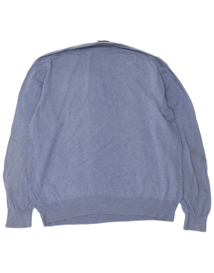 Marlboro Classics Mens V-Neck Jumper Sweater 2XL Blue