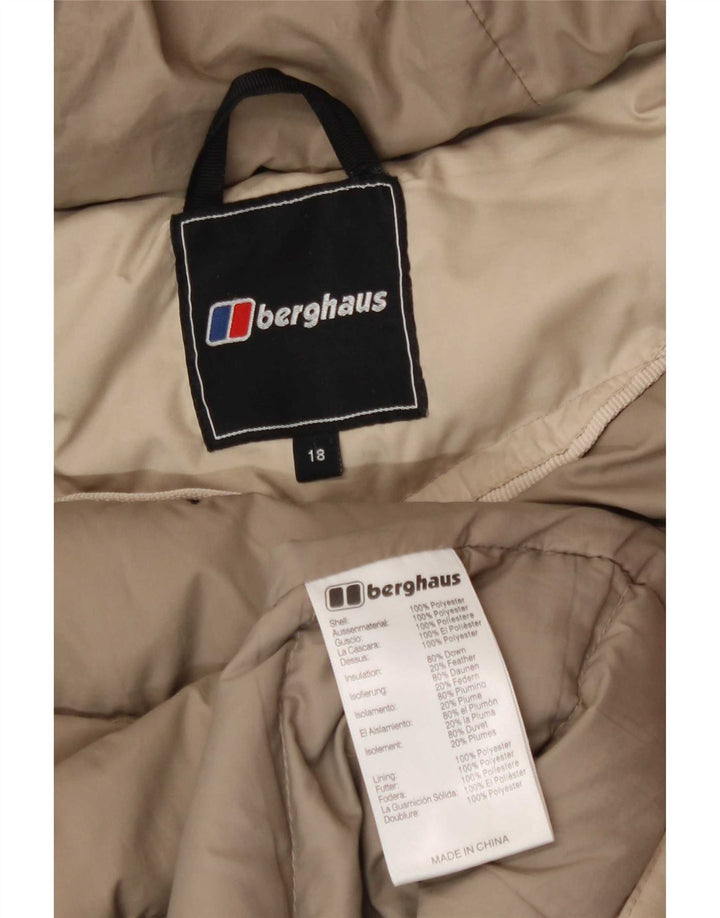 Berghaus Womens Hooded Padded Jacket UK 18 XL Beige Polyester