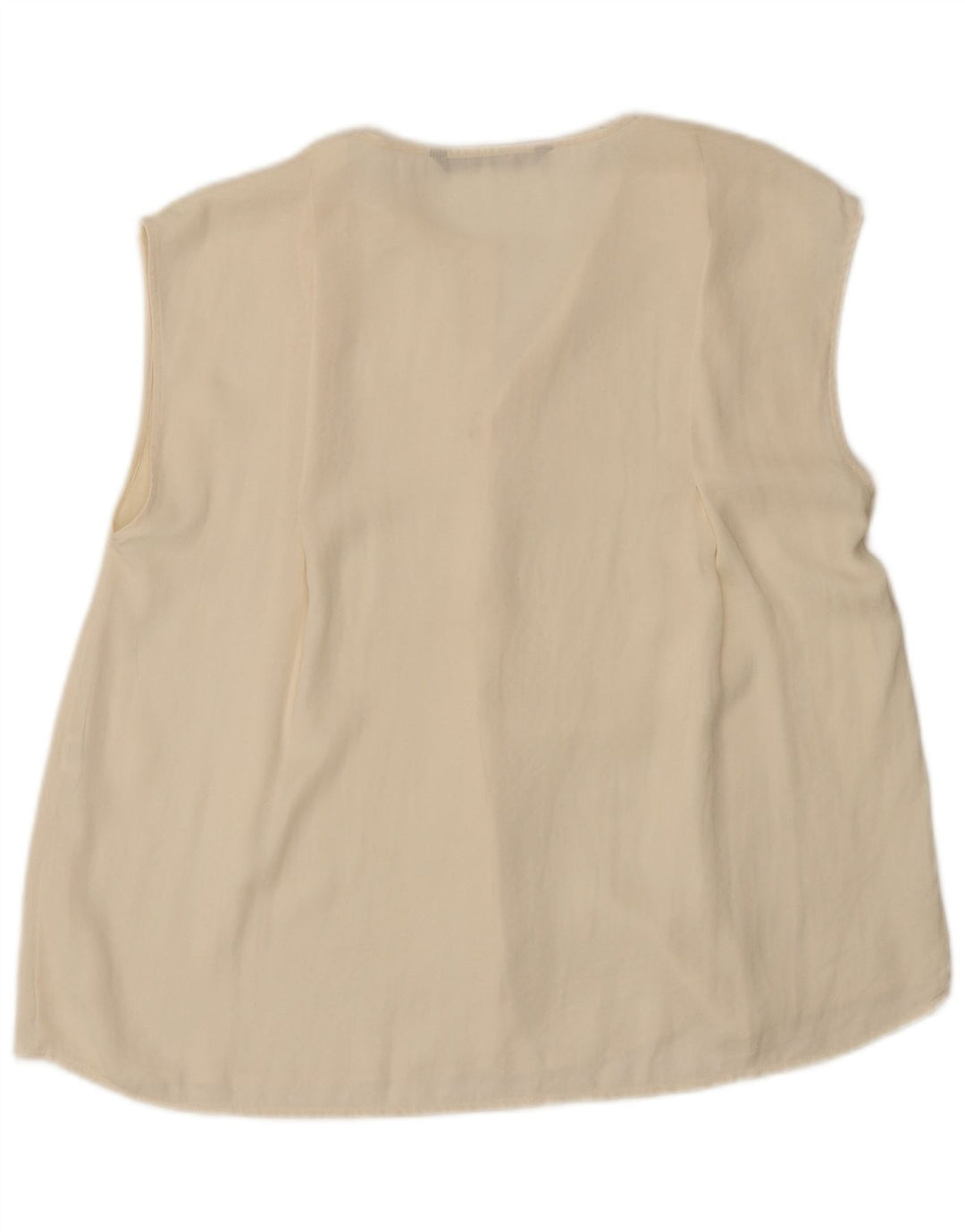 Zara Womens Sleeveless Shirt Blouse UK 16 Large Off White Polyester
