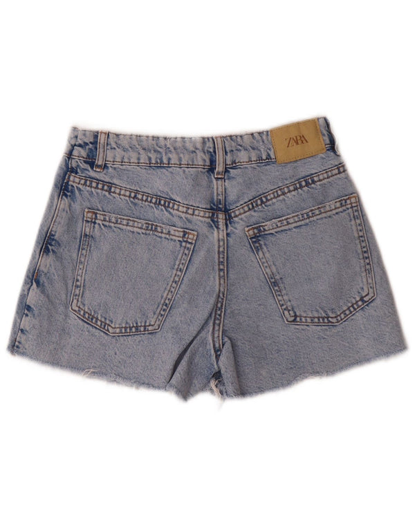 Zara Girls Denim Shorts 11-12 Years W24 Blue Cotton