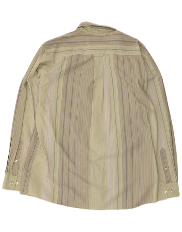 Camel Active Mens Shirt Large Green Striped Cotton