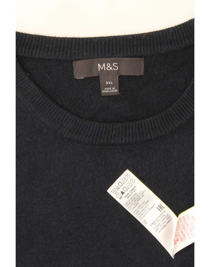 Marks & Spencer Mens Crew Neck Jumper Sweater 3XL Navy Blue Acrylic