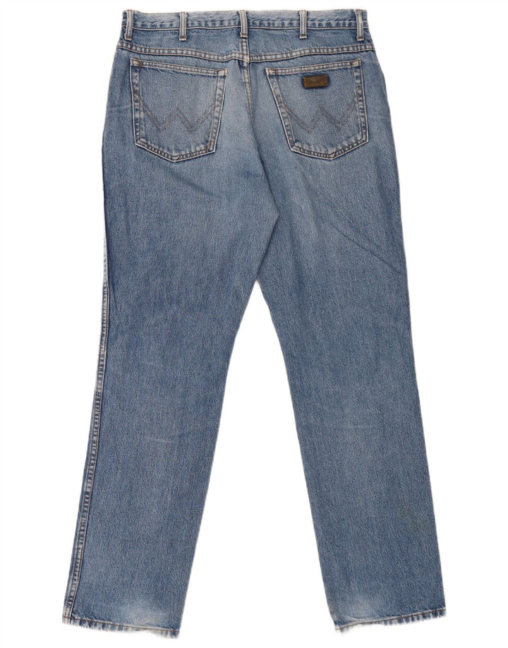 Wrangler Mens Texas Distressed Straight Jeans W36 L32 Blue Cotton