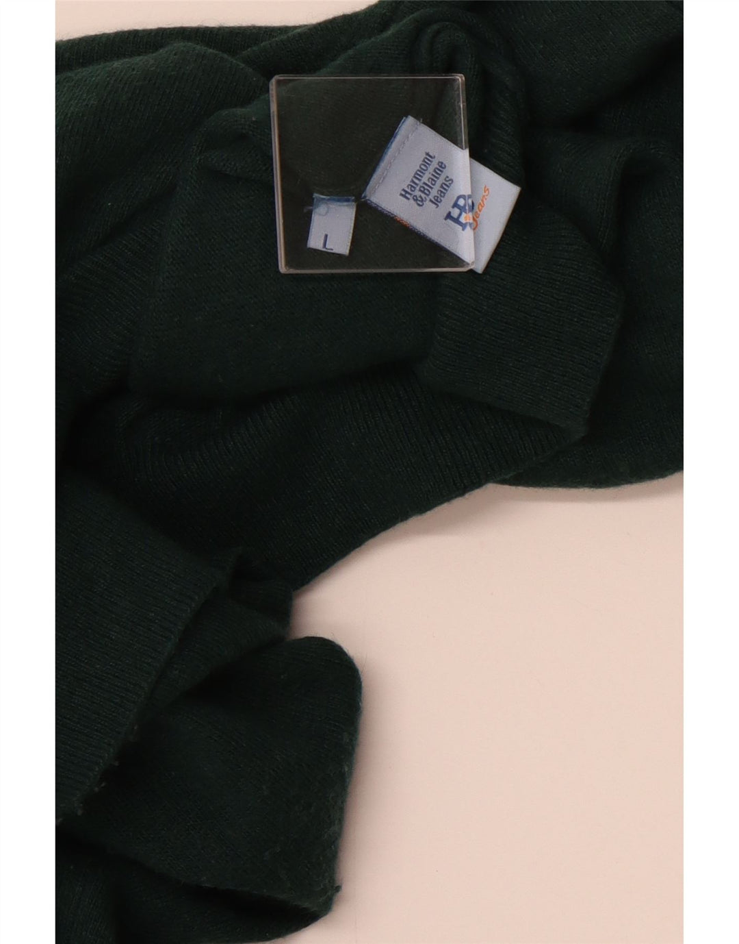 HARMONT & BLAINE Mens Crew Neck Jumper Sweater Large Green Viscose