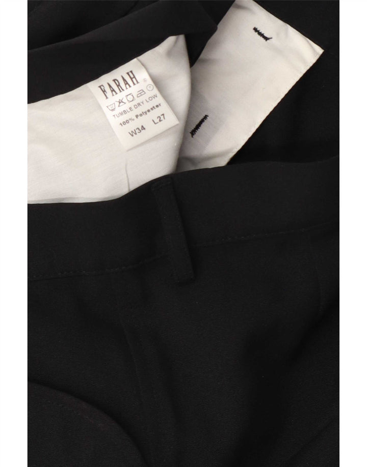 Farah Womens Straight Casual Trousers W34 L27 Black Polyester