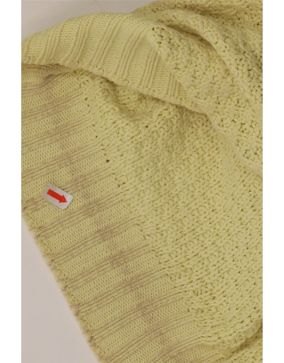 BENETTON Womens Crew Neck Jumper Sweater IT 50 XL Yellow Cotton