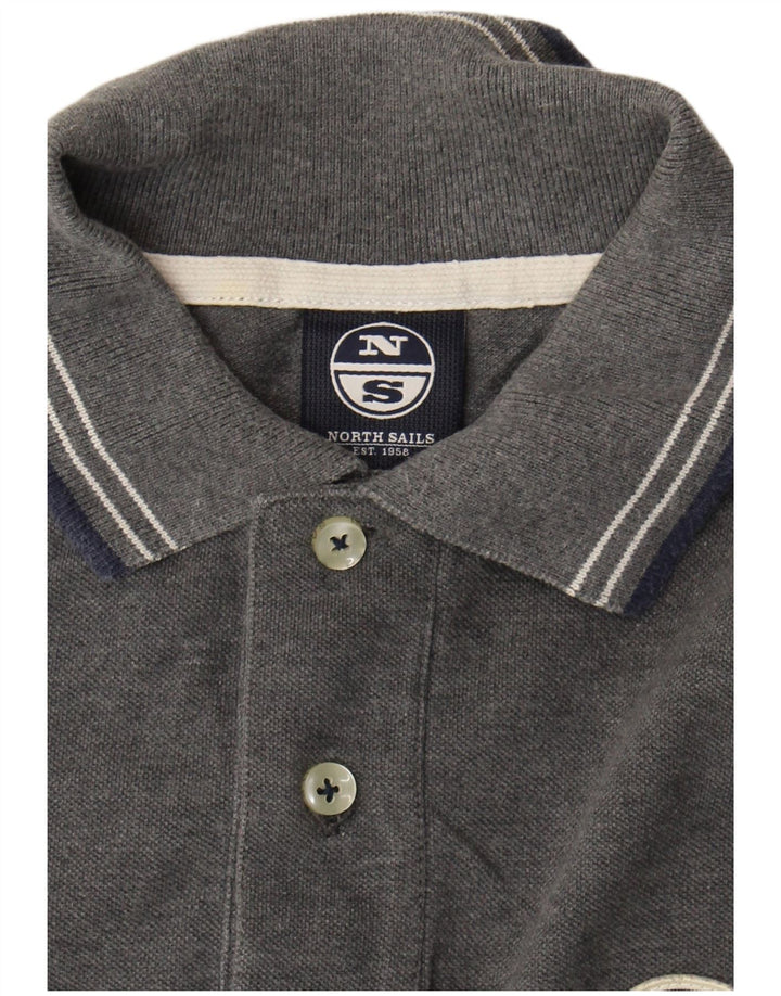 North Sails Mens Polo Shirt Medium Grey Cotton