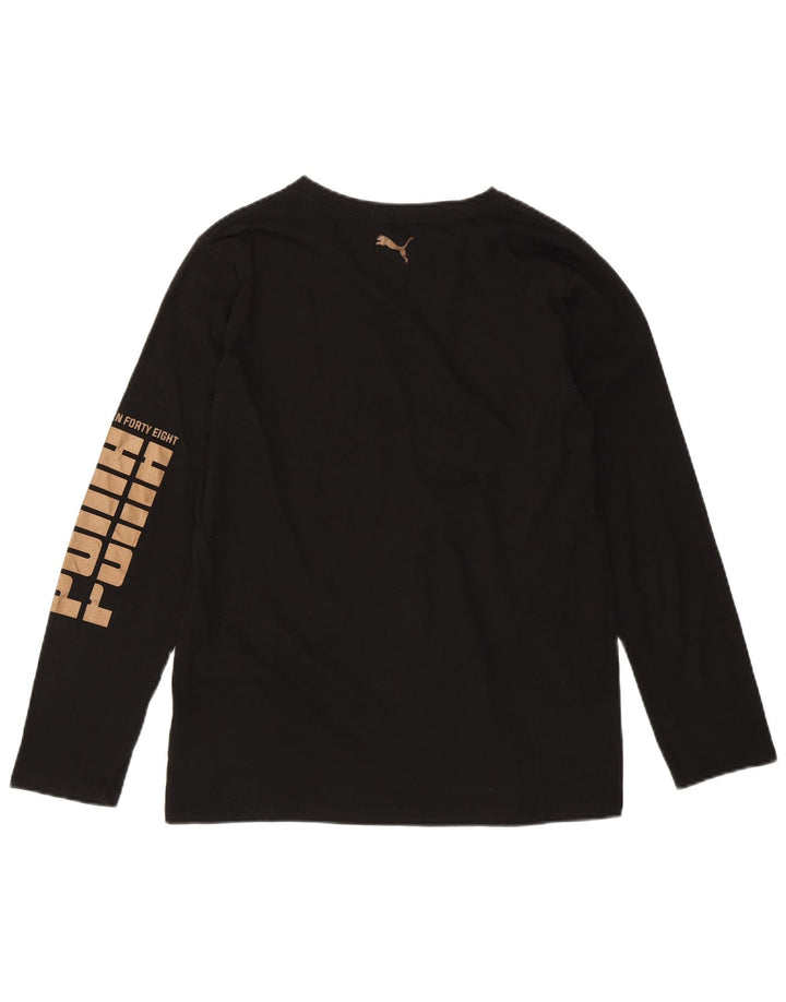 PUMA Girls Graphic Top Long Sleeve 15-16 Years XL  Black Cotton
