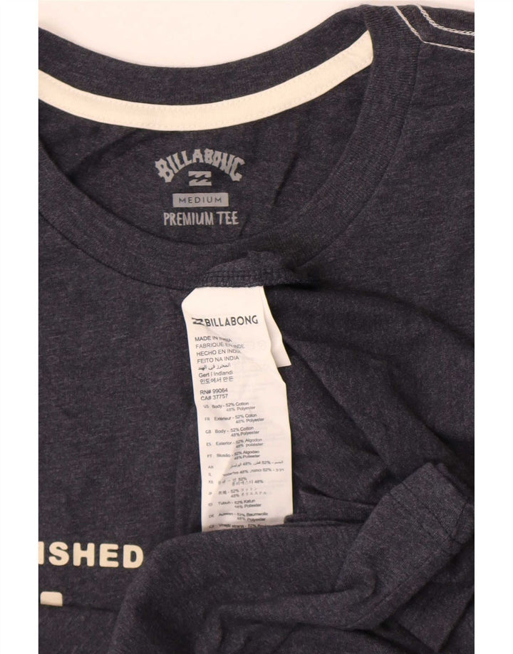 Billabong Mens Graphic T-Shirt Top Medium Grey Cotton