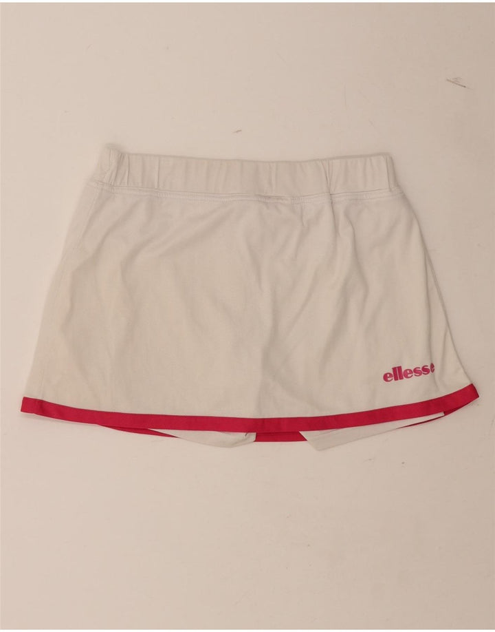 ELLESSE Womens Skort UK 14 Medium  White Polyester Vintage Ellesse and Second-Hand Ellesse from Messina Hembry 