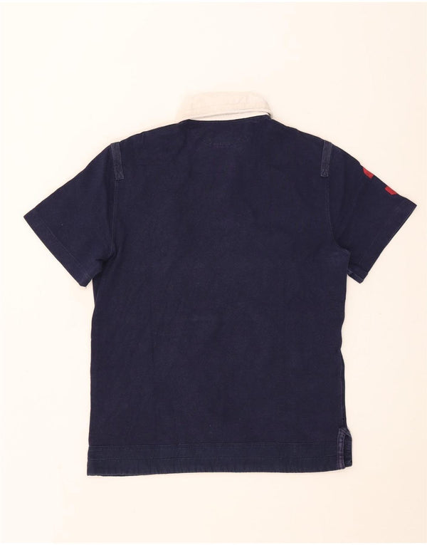 Polo Ralph Lauren Mens Graphic Rugby Polo Shirt Small Navy Blue Colourblock