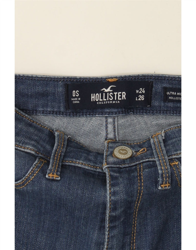 HOLLISTER Womens High Rise Skinny Jeans  W24 L26 Navy Blue Cotton Vintage Hollister and Second-Hand Hollister from Messina Hembry 