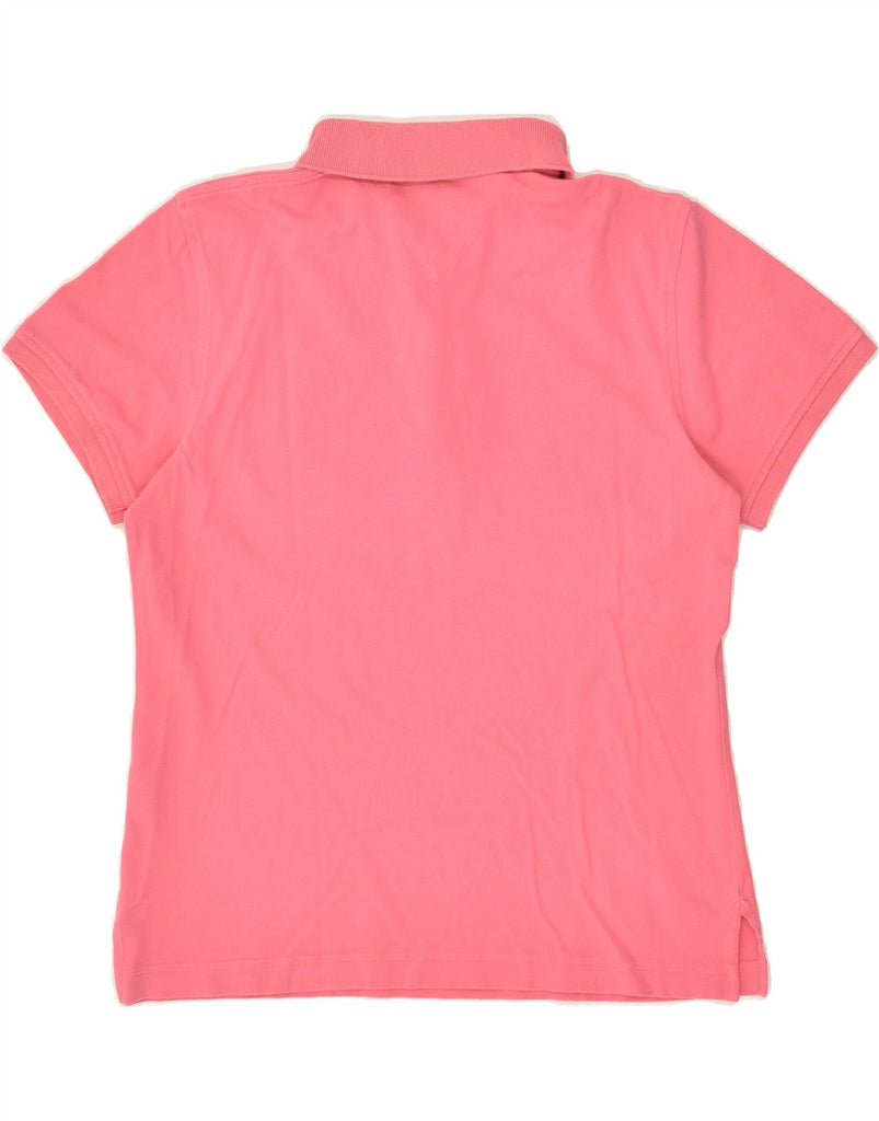 TOMMY HILFIGER Womens Polo Shirt UK 12 Medium Pink Cotton | Vintage Tommy Hilfiger | Thrift | Second-Hand Tommy Hilfiger | Used Clothing | Messina Hembry 