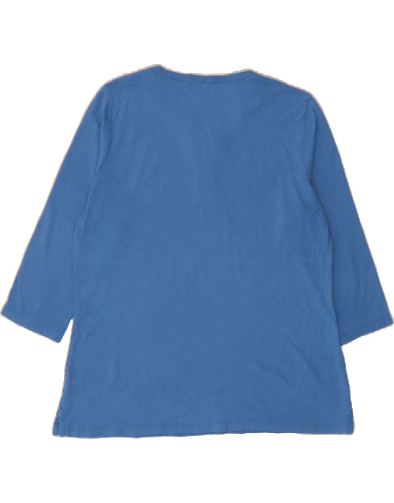 L.L.BEAN Womens Top 3/4 Sleeve UK 16 Large Blue Cotton Vintage L.L.Bean and Second-Hand L.L.Bean from Messina Hembry 