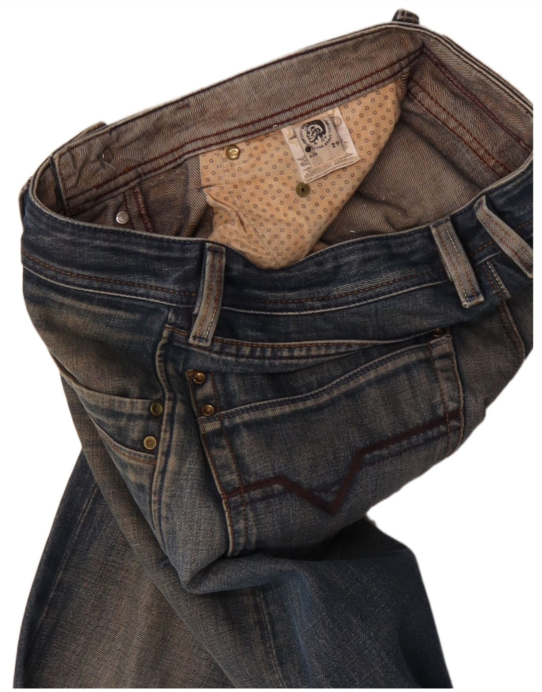 Diesel Mens Bootcut Jeans W29 L30 Blue Cotton