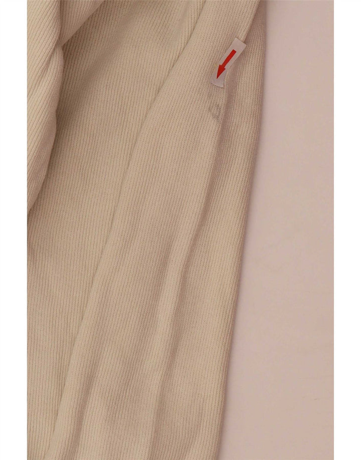 Sergio Tacchini Mens Zip Neck Top Long Sleeve Medium Beige Cotton