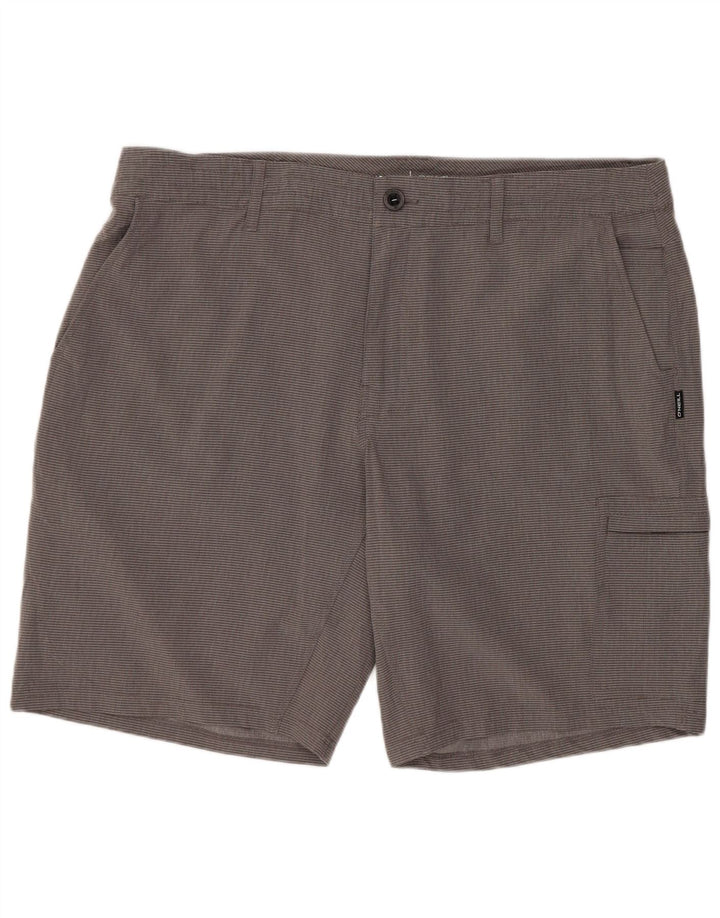 O'Neill Mens Cargo Shorts  W38 XL Grey Striped Polyester