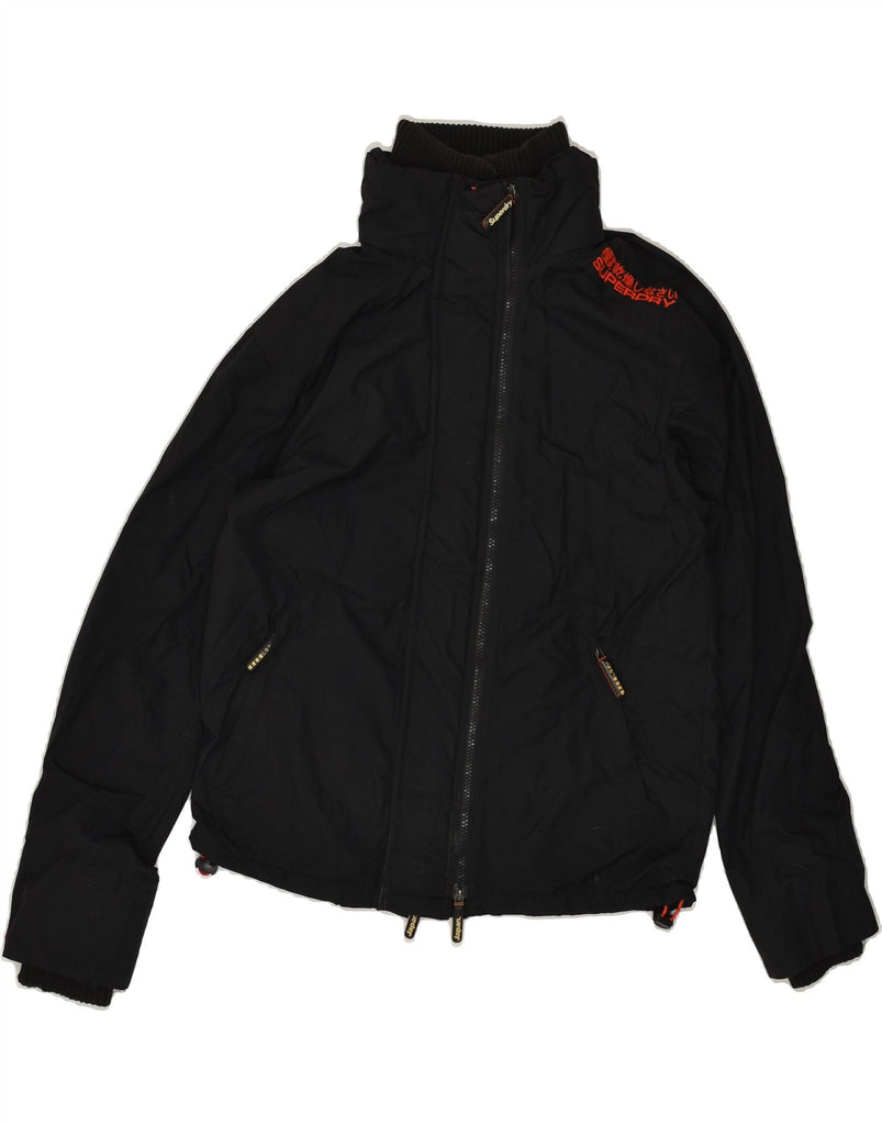 SUPERDRY Womens Rain Jacket UK 16 Large Black | Vintage Superdry | Thrift | Second-Hand Superdry | Used Clothing | Messina Hembry 