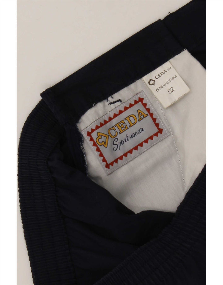 Vintage Mens Chino Shorts W30 Medium Navy Blue Polyester