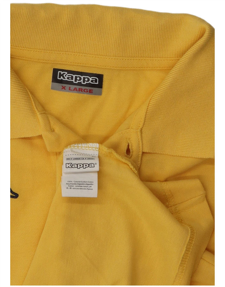 Kappa Mens Graphic Polo Shirt XL Yellow Cotton