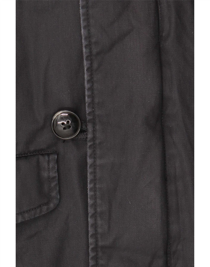 Woolrich Mens Hooded Parka Jacket UK 40 Large Navy Blue Cotton