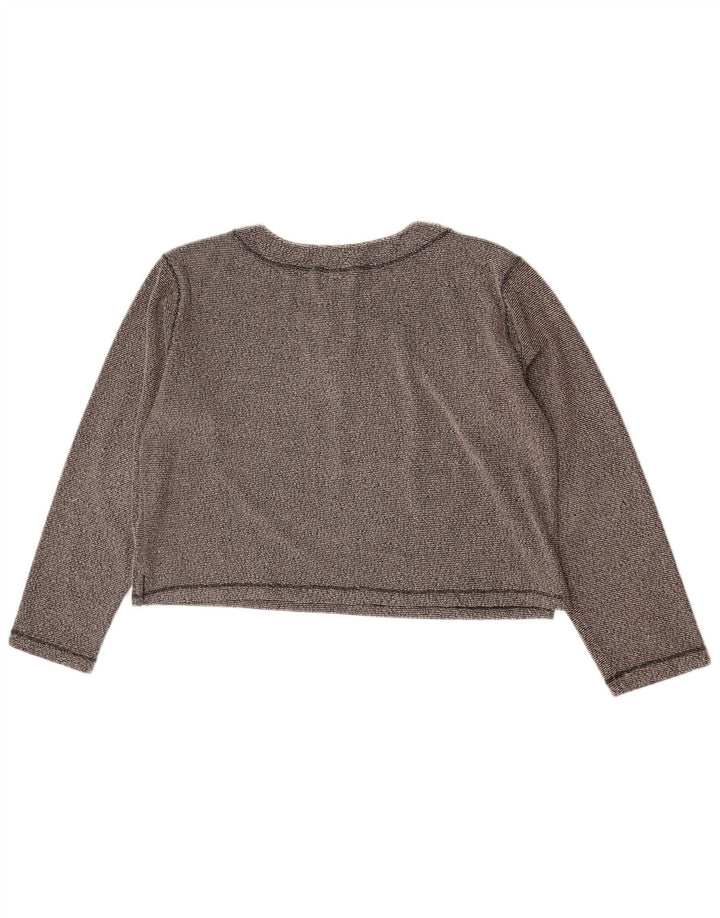 Champion Womens Crop Top Long Sleeve UK 16 Large Grey Flecked Polyester