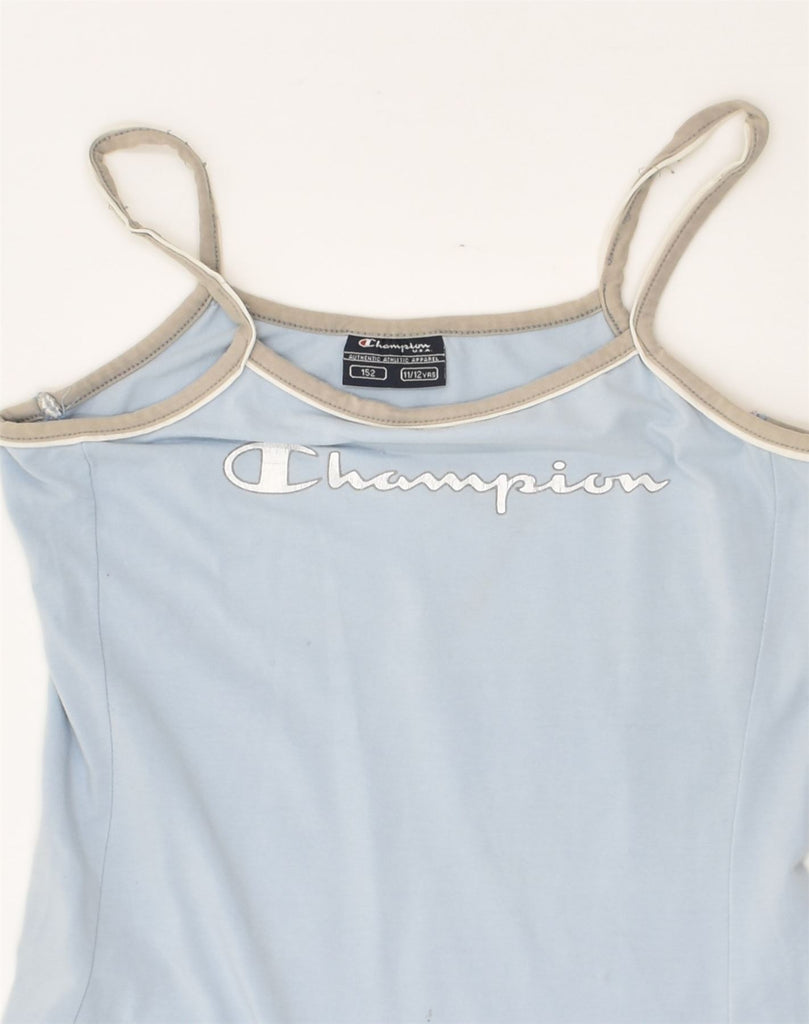 CHAMPION Girls Basic Dress 11-12 Years Blue Cotton | Vintage Champion | Thrift | Second-Hand Champion | Used Clothing | Messina Hembry 