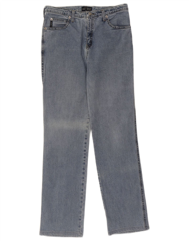 ARMANI Womens Straight Jeans W29 L28 Blue Cotton