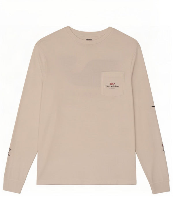 Vineyard Vines Mens Graphic Top Long Sleeve XS White Cotton