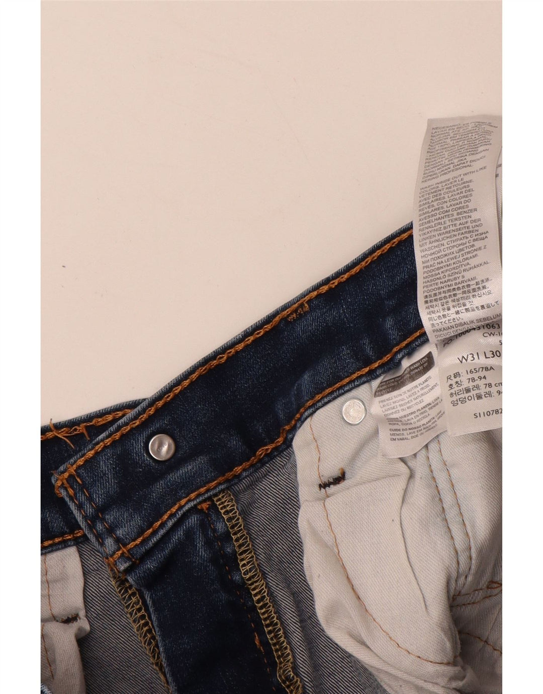 LEVI'S Mens 502 Tapered Jeans W31 L30 Navy Blue Cotton