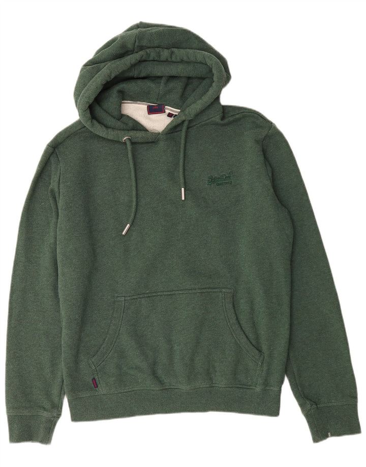 Superdry Mens Hoodie Jumper Large Green Cotton