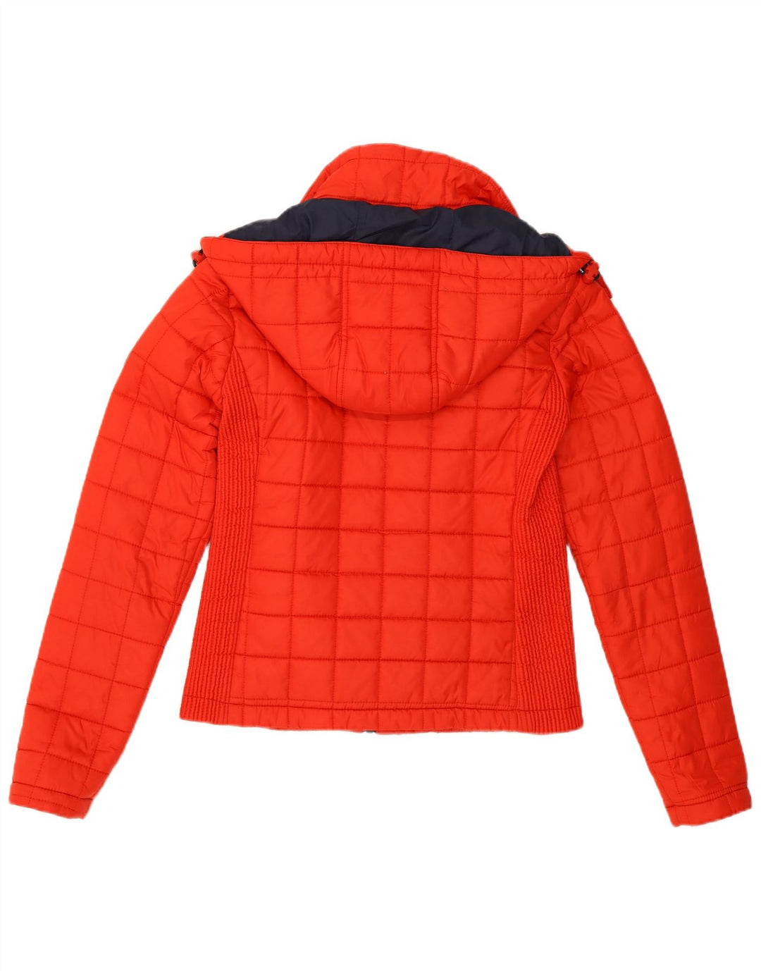Superdry Womens Hooded Padded Jacket UK 8 Small Red Polyester