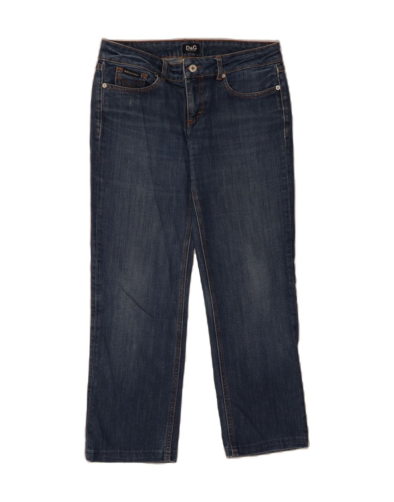 DOLCE & GABBANA Womens Low Waist Crop Straight Jeans W29 L26 Navy Blue Vintage Dolce & Gabbana and Second-Hand Dolce & Gabbana from Messina Hembry 