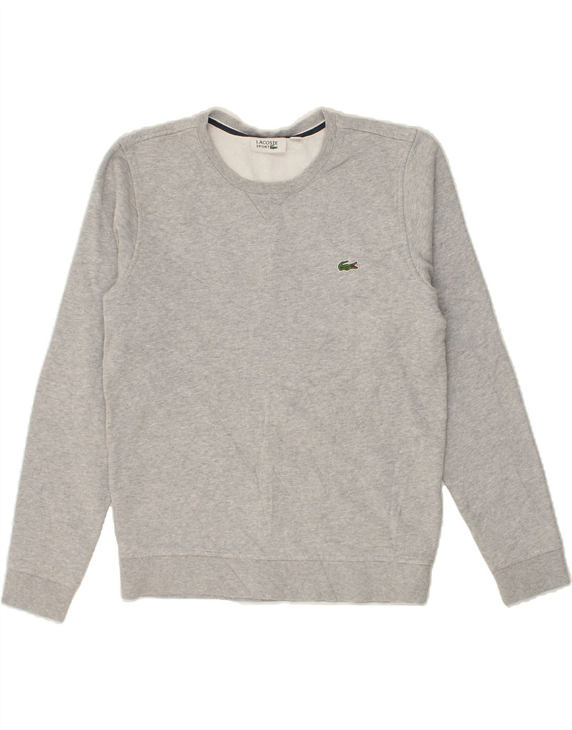 LACOSTE Mens Sweatshirt Jumper XS Grey Flecked Cotton | Vintage Lacoste | Thrift | Second-Hand Lacoste | Used Clothing | Messina Hembry 