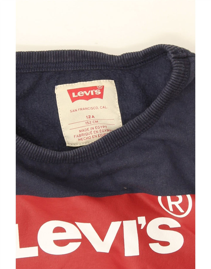 Levi's Girls Graphic Sweatshirt Jumper 11-12 Years Navy Blue