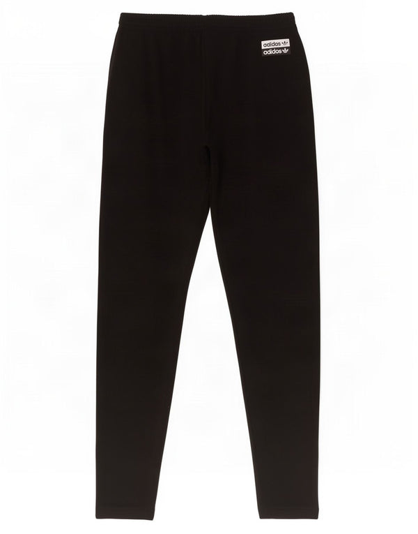 Adidas Boys Graphic Leggings 12-13 Years Black Colourblock Cotton