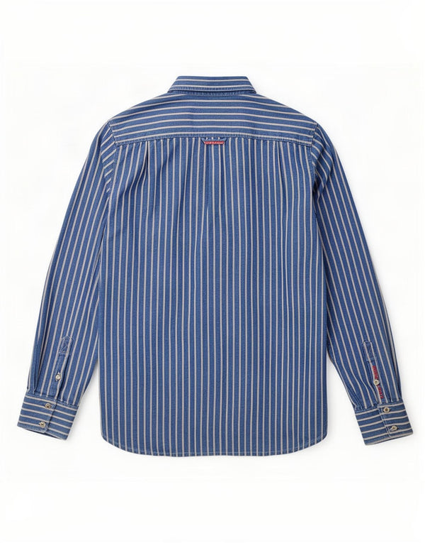 Superdry Mens Shirt 2XL Blue Pinstripe Cotton