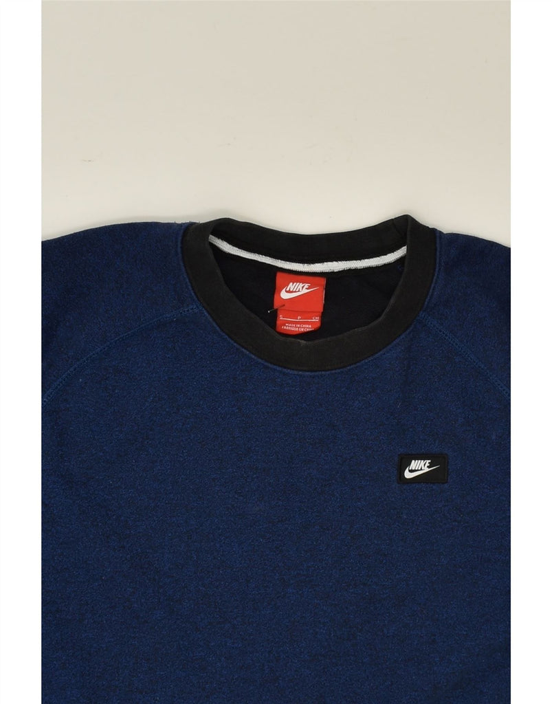 NIKE Mens Sweatshirt Jumper Small Navy Blue Cotton | Vintage Nike | Thrift | Second-Hand Nike | Used Clothing | Messina Hembry 