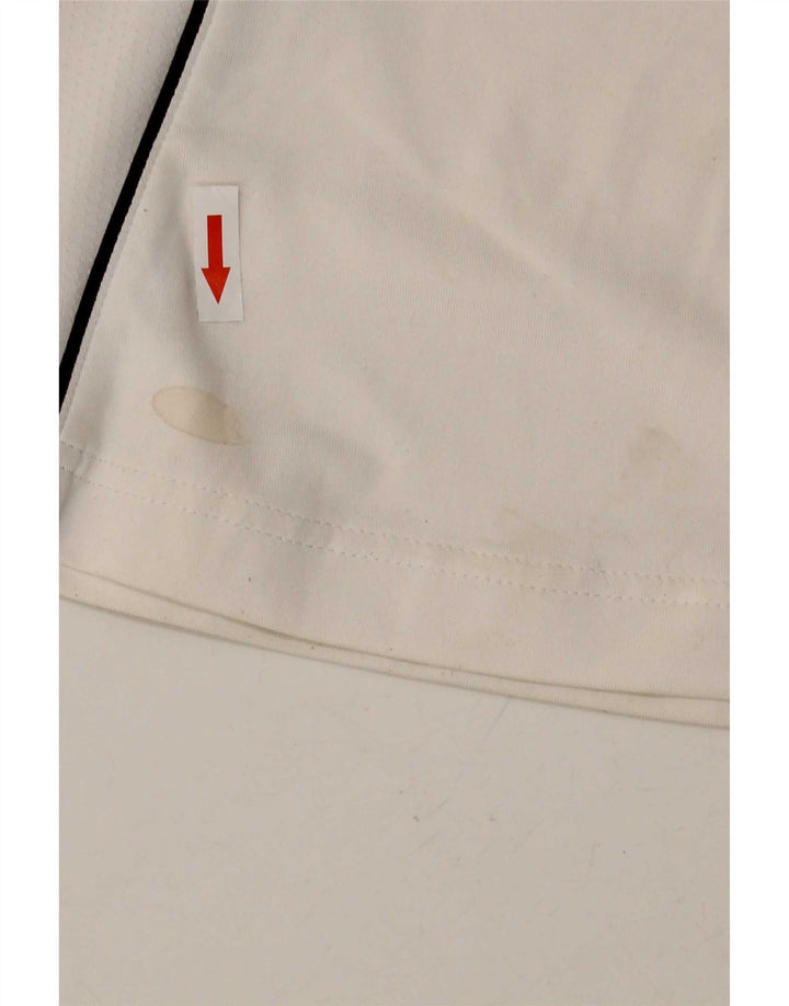 Adidas Womens Polo Shirt UK 12 Medium White Colourblock Polyester