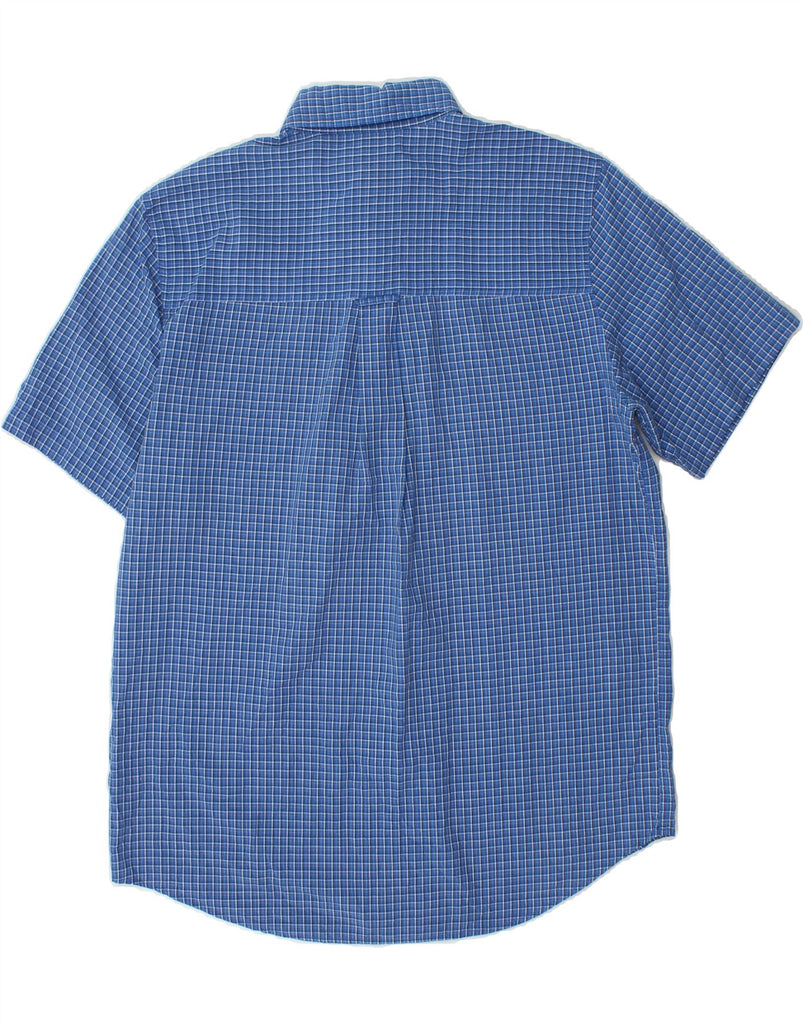 CHAPS Mens Short Sleeve Shirt Medium Blue Check Cotton Vintage Chaps and Second-Hand Chaps from Messina Hembry 