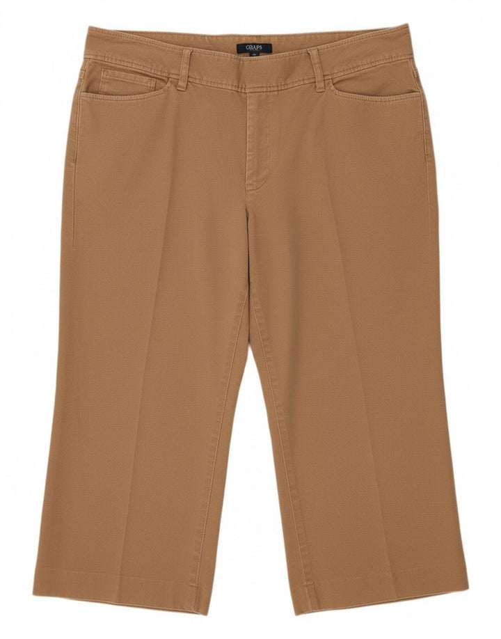 Chaps Womens Capri Trousers US 18 2XL W38 L20 Beige Cotton