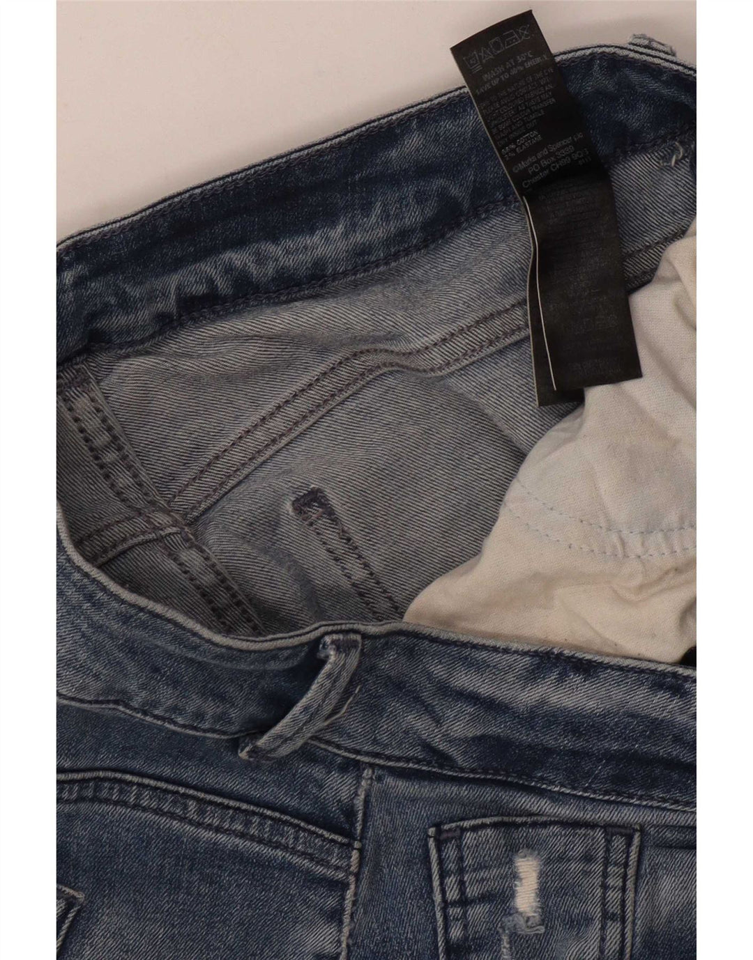 Marks & Spencer Womens Girlfriend Slim Jeans UK 10 Small W30 L31 Blue