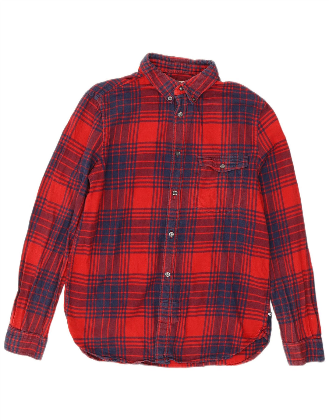 French Connection Mens Regular Fit Flannel Shirt Medium Red Plaid