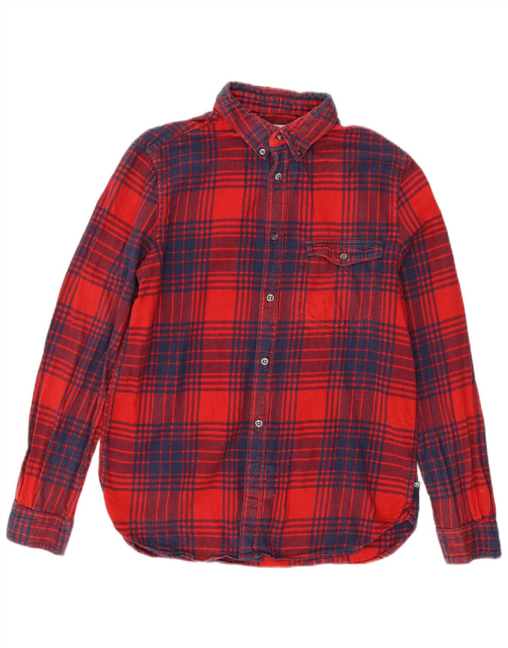 French Connection Mens Regular Fit Flannel Shirt Medium Red Plaid