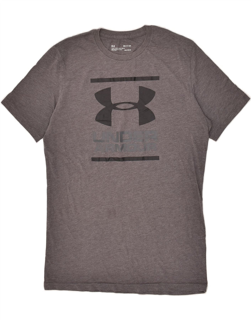 UNDER ARMOUR Mens Heat Gear Graphic T-Shirt Top Small Grey Cotton | Vintage Under Armour | Thrift | Second-Hand Under Armour | Used Clothing | Messina Hembry 