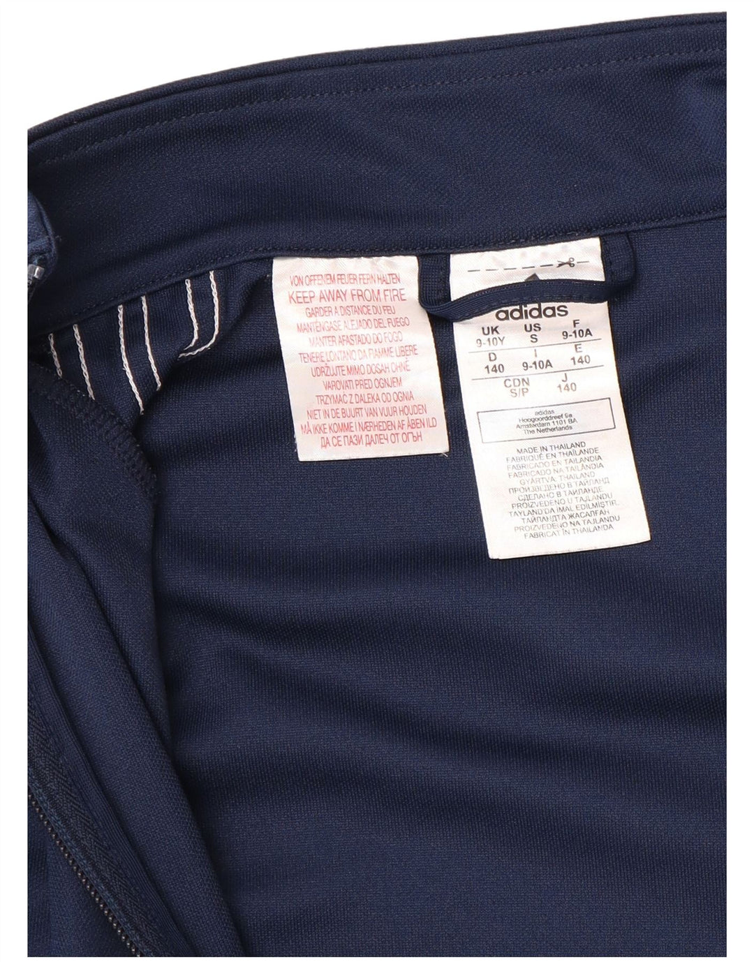 ADIDAS Boys Aeroready Tracksuit Top Jacket 9-10 Years Navy Blue Polyester