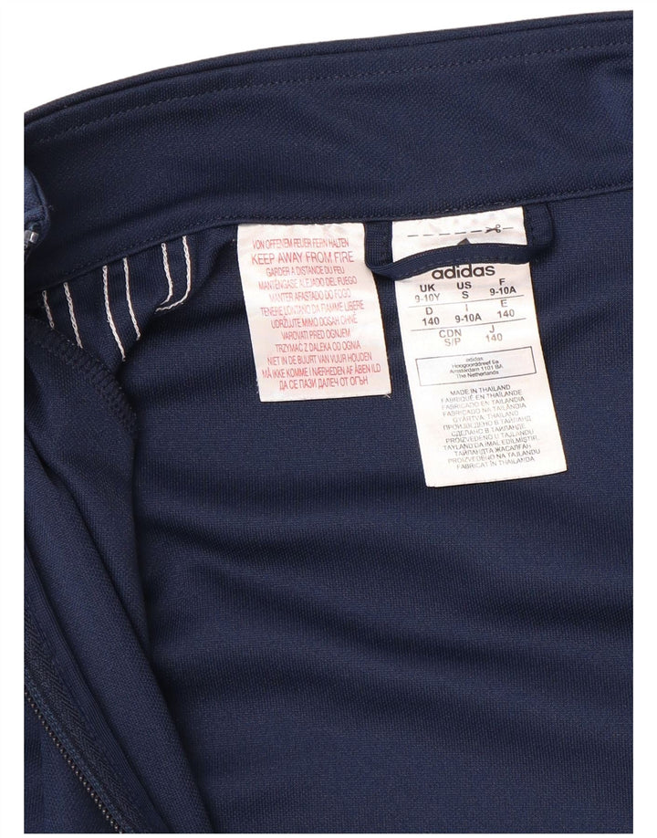 ADIDAS Boys Aeroready Tracksuit Top Jacket 9-10 Years Navy Blue Polyester