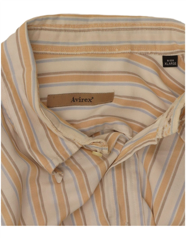 AVIREX Mens Shirt XL Beige Striped