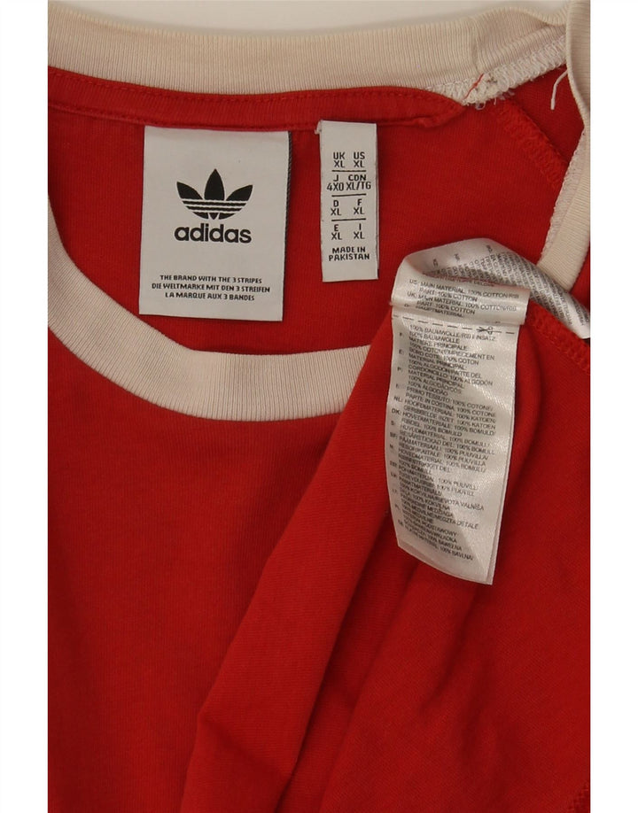 ADIDAS Mens T-Shirt Top XL Red Cotton Vintage Adidas and Second-Hand Adidas from Messina Hembry 